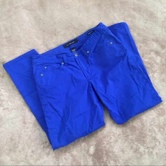 Calvin Klein Royal Blue Skinny Crop Pants 8 Medium - Picture 6 of 6